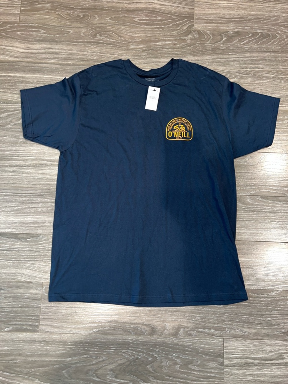 O'Neill Navy Tee with Yellow Chest Graphic
